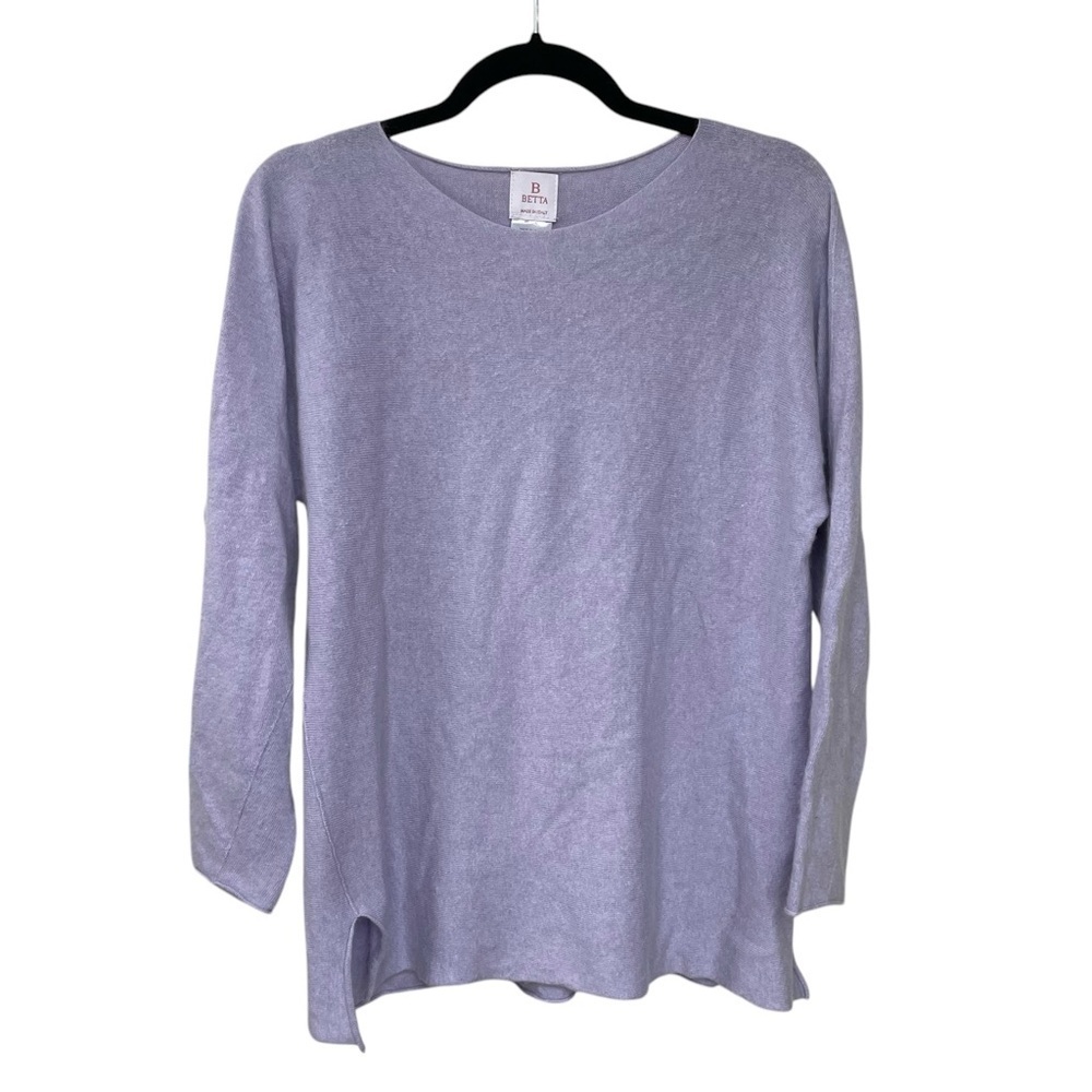 B BETTA Wool Cashmere Silk Sweater Lavender M
